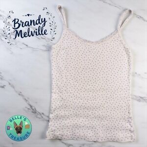 Brandy Melville Skylar Top OS Cami Tank Ditsy Floral Lace Trim Y2K Cottagecore